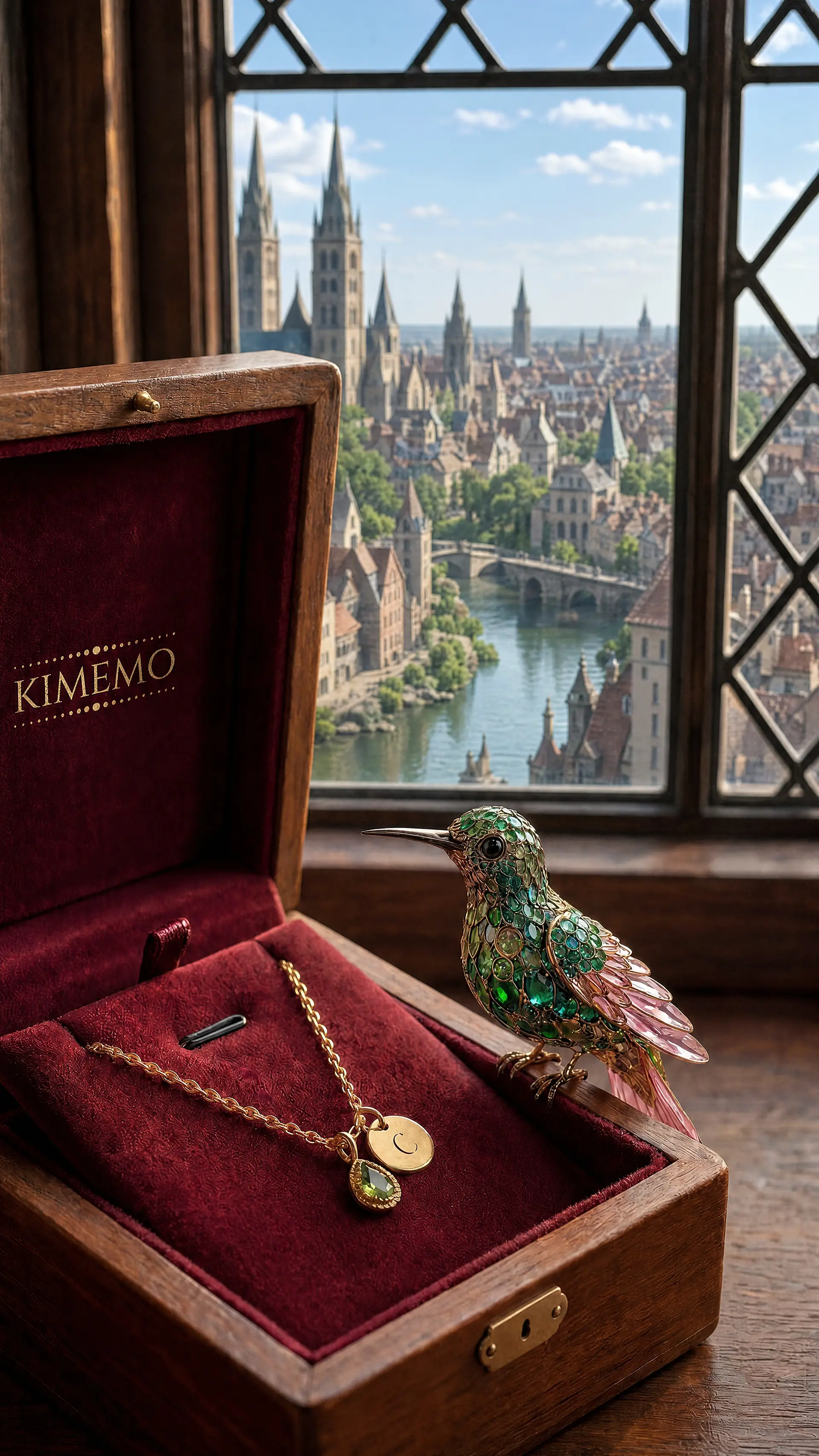 Boîte à bijoux avec colibri — KIMEMO